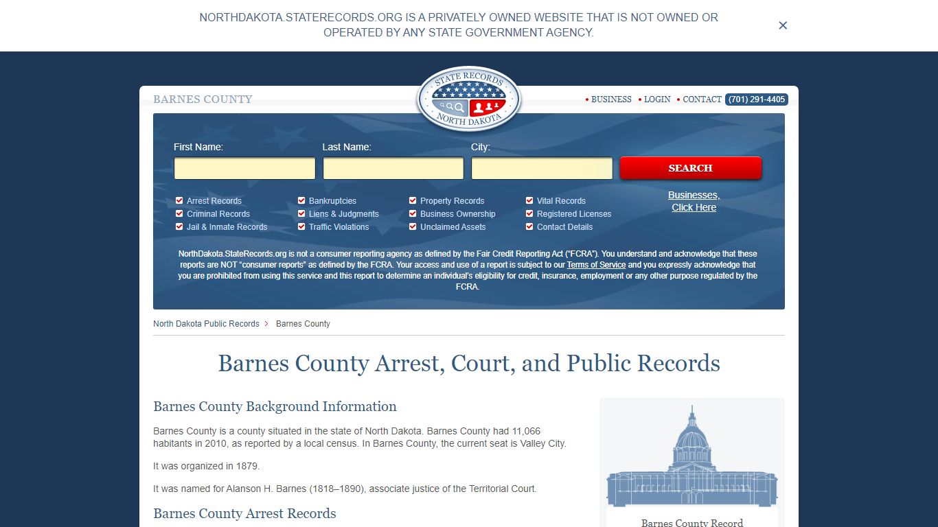 Barnes County Arrest, Court, and Public Records