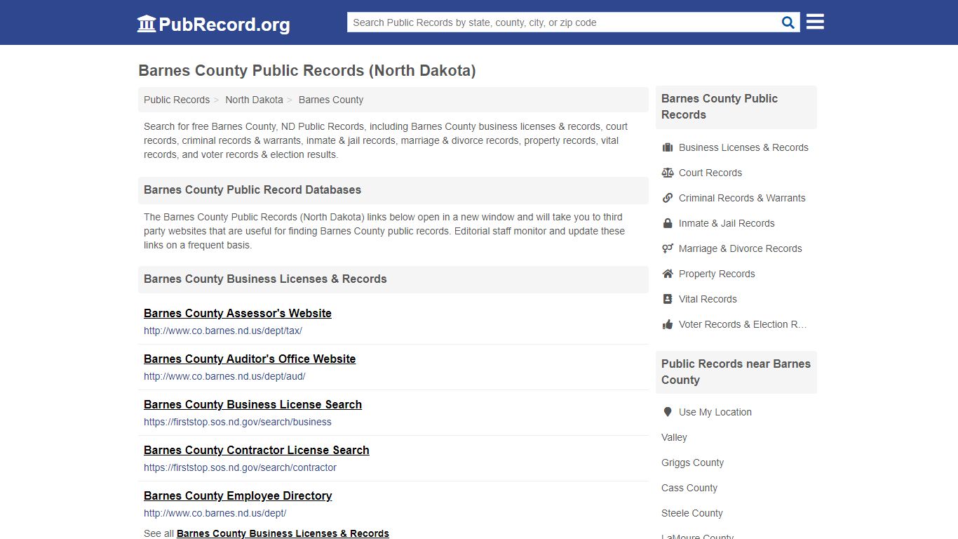 Barnes County Public Records (North Dakota) - PubRecord.org