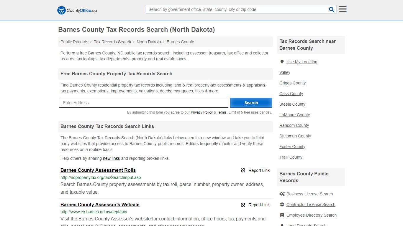 Barnes County Tax Records Search (North Dakota) - County Office
